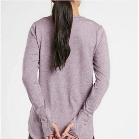 Athleta Uptempo Long sleeve Purple Yoga Thumb holes Fitness Shirt Large - Picture 8 of 9